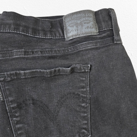 Levi's Black Classic Straight Mid Rise Black Label Straight Leg Jeans Size 18 S - Picture 8 of 10